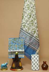 Maheswari วัสดุชุดผ้าไหมเหมาะสำหรับนักออกแบบเครื่องแต่งกายและผู้ผลิตเครื่องแต่งกายสตรีสำหรับขายในใบสีเขียวพิมพ์ - Product Image 3