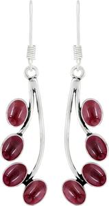 <b>Garnet</b> Gemstone Handmade Simple 925 Solid Sterling Silver <b>Earrings</b> for Women Fashion Dangle 925 Stamp <b>Earrings</b> Silver Jewelry - Product Image 3