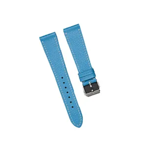 Cinturino per orologio in pelle di vitello Epsom di alta qualità cinturino per orologio in pelle pesante imbottito marrone dal Vietnam