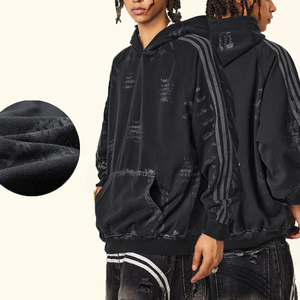 Haute Qualité 370g Stone Wash Sweat À Capuche Surdimensionné Personnalisé Éponge Française avec Col À Capuche Poids Lourd Vintage Imprimer Conception Hoodies - Product Image 1