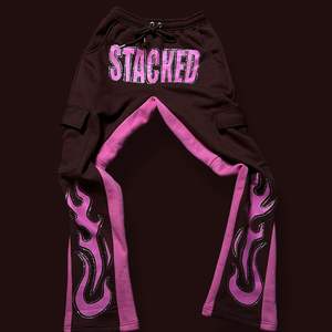 New Custom Logo <b>Men's</b> Stacked Sweat Trousers High Street Fashion Pants <b>Flare</b> <b>Jeans</b> Stacked Style Joggers - Product Image 2