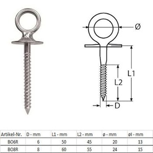 Vite per legno con collare 6 x 50mm - Product Image 1