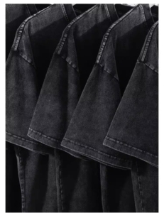 Camiseta de Algodón Extra Grande con Logotipo Personalizado, Impresión por Inyección Directa, Cuello Redondo, Camisetas Lisas de Alta Calidad, Estilo Desgastado, Unisex - Product Image 2