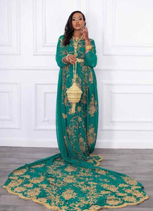 Elegante ropa de fiesta somalí Dirac, lujosa tela hecha a mano con cuentas de trabajo Zari y bordado, ahora disponible para exportación - Product Image 3