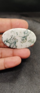 Cabochon d'agate d'arbre naturelle de haute qualité, pierre précieuse verte en vrac pour la fabrication de bijoux, tailles mélangées - Product Image 5