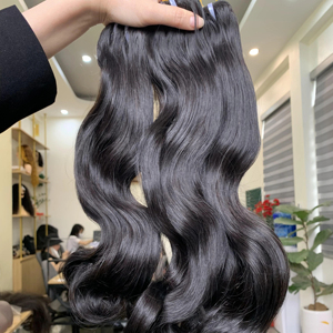 Extensiones de cabello humano virgen vietnamita alineación completa de la cutícula cuerpo al vapor estilo ondulado onda natural precio de fábrica al por mayor - Product Image 1