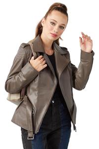 แจ็กเก็ตหนังแท้สำหรับผู้หญิงซิป2025หนังแท้ระบายอากาศได้ดีมีกระเป๋าด้านในและด้านนอก - Product Image 4