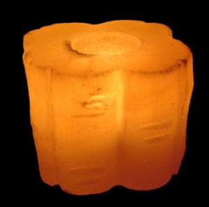 Porte-bougie en fleurs de sel rose de l'Himalaya, artisanal, moderne, résistant au feu, sûr pour le revêtement mural de cuisine et l'utilisation en villa - Product Image 2