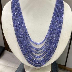 Collar de Cuentas Facetadas de Tanzanita, Hermoso Collar de Cuentas Redondas de Calidad AAA+, Collar de Sanación con 9 Hileras de Cuentas - Product Image 6