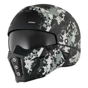 定制圆点摩托车头盔Abs翻转头盔可拆卸面罩摩托车头盔带标志