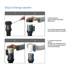 Colonne de gestion des files d'attente Offres Spéciales PB6010 avec sangle rétractable poteaux à scénarios multiples pour la séparation des canaux dédiés - Product Image 4