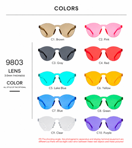 แว่นกันแดดทรงวันพีซสำหรับผู้หญิงผู้ชาย กรอบบางไร้ขอบ สีสันสดใส เหมาะสำหรับวันหยุดฤดูร้อน ต้องมี - Product Image 6