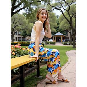 Pijama de Verano para Mujer Evolve, de Algodón Suave, con Cuello de Lazo, Bolsillos Laterales, Cintura Ajustable y Estampado Completo - Product Image 2