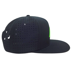 Venta al por mayor OEM fabricación 3D bordado Logo 6 paneles corte láser agujero perforado sombrero estructurado hebilla de un solo pecho para el equipo - Product Image 4
