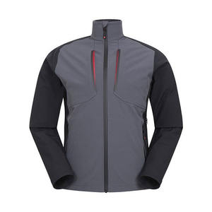 Stand Collar men's Softshell jackets Plain Dyed Full Zipper Long Sleeve Multi panel Hiking Camping Wear Outwear <b>Coats</b> For Male - Product Image 1