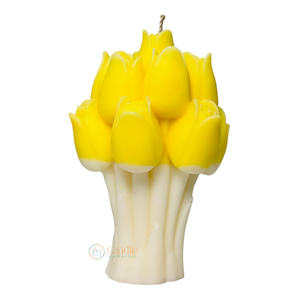 Bougie d'aromathérapie Bouquet de tulipes faite à la main pour les festivals Décoration intérieure Anniversaires-Barres parfumées Noël Pâques Utilisation votive - Product Image 4