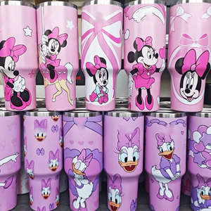 Nueva Botella de Agua de Vacío de Doble Pared con Logotipo Personalizado 400Z, Impresa con Dibujos Animados, para Deportes al Aire Libre, Vaso Térmico Aislado con Asa - Product Image 2