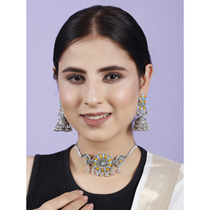 Zircon & Diamond Flower Round <b>Choker</b> for Party Occasions-Trendy & Vintage Design - Product Image 2