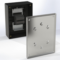 Boîtier de jonction ABS à 8 bornes avec rail DIN intégré pour montage de carte de circuit imprimé, multiples inserts en laiton, pour alarme incendie