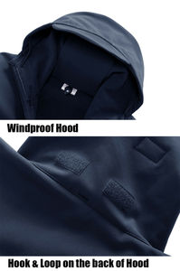 Veste softshell pour hommes en vrac Manteau à capuche à manches longues imperméable et coupe-vent de printemps Couleur unie pour homme personnalisé OEM - Product Image 4