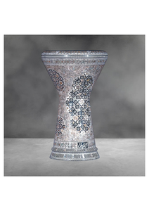 Authentique Gawharet El Fan Silver Mosaic Sombaty Darbuka 23cm incrusté de perles Doumbek - Product Image 6