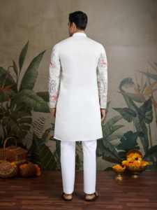 Exclusivo Traje Étnico Indo Occidental Bordado de Lujo Premium Inspirado en Bollywood para Hombre - Vestido Festivo para Recepción de Bodas - Product Image 6