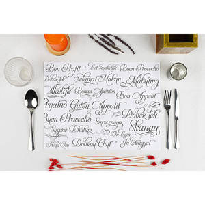 Mantel Blanco de 30x40cm con Estampado Bueno, Reutilizable Startex, B2B - Product Image 1