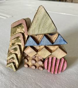 Kit de Sellos de Geometría Tribal Hechos a Mano |   Bloques de Textura Mixtos de Triángulos, Chevron y Círculos para Impresión de Telas - Product Image 5