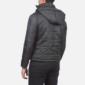 Veste coupe-vent matelassée noire à capuche Alps, style streetwear décontracté, avec tissu tissé de haute qualité, fermeture éclair réversible, tailles XS à 6XL - Product Image 5