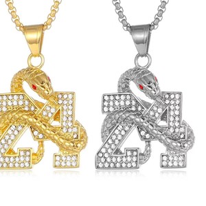 925 argent Sterling personnalisé nom lettre pendentif Moissanite diamant rappeur bijoux or Rose bicolore lunette réglage chrétien - Product Image 4