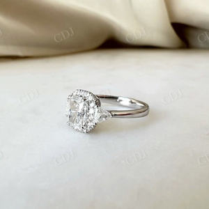 เครื่องประดับ10K 14K 18K แหวนทองขาวทรงมาตรฐาน GRA ตัดคลัสเตอร์แหวนเพชรโมอิสซาไนต์แหวนแฟชั่นและแหวนชั้นดี - Product Image 3