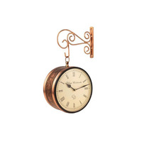 Horloge murale double face antique Montre vintage avec mouvement électronique intelligent pour alarmes de salon
