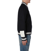 Blouson de baseball en laine pour homme, col montant, manteau de sport d'hiver, logo personnalisé sur le devant, veste décontractée chaude, vente en gros WearsX