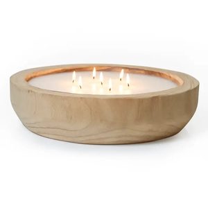 Bol de bougie de pâte en bois taille personnalisée pour décoration de bougie de soja plat de mariage de table 100 pièces bol de bougie - Product Image 5