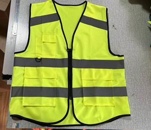 Gilet de travail réfléchissant haute visibilité étanche sécurité LED Flash Logo personnalisable Unique couleurs unies polyester respirant - Product Image 3