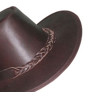 Sombrero de vaquero occidental para hombre Corona de cuero de vaca Pull-Up Versátil para viajes Deportes Casual y aventuras al aire libre - Product Image 5