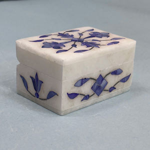 Handmade Blue Marble Jewelry Box Wholesale | Decorative Organizer for Rings, <b>Earrings</b> & Accessories | Bulk Supply from India - Product Image 5