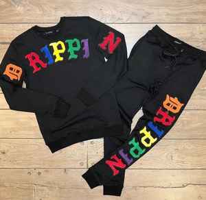 Vêtements de sport grande taille pour hommes multicolores logo personnalisé Ensemble pantalon de jogging et fitness avec sweatshirts à capuche Ensemble de survêtement personnalisé - Product Image 2