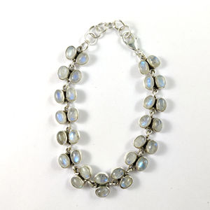 Classic Trendy Religious Moonstone <b>Bracelet</b> Beaded Design 22.0 Grams Features <b>Opal</b> Amethyst Quartz Diamond Pearl Stones Gift - Product Image 1