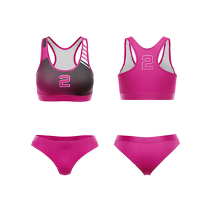 Personnalisez votre tenue de volley-ball à séchage rapide pour femmes et filles, ensembles de soutien-gorge de sport de plage avec motif par sublimation - Product Image 1