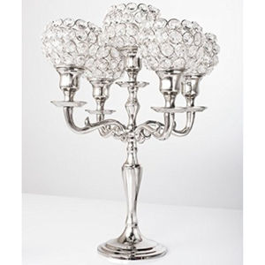 Bougeoir de décoration de maison de Noël de mariage de qualité supérieure en métal argenté noir fait main au design antique - Product Image 2