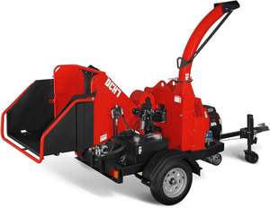 Trituradora de madera GX690 de 22 HP y 688 cc con motor de gasolina de dos cilindros y alimentación hidráulica de 7 entradas, lista para enviar - Product Image 1