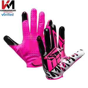 Gants de football américain personnalisés en gros, gants de receveur à haute adhérence pour hommes, femmes et enfants, gants de football américain - Product Image 2