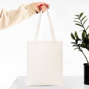 Sac en toile de coton naturel 14 x 16 (35x40 cm) avec fermeture ouverte, 10 oz, sac simple et uni sans logo, idéal pour ranger les accessoires. - Product Image 1