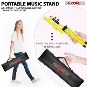 Soporte de Música Ajustable de 5 Niveles, 57 Pulgadas, Soporte de Escritorio para Partituras, Soporte de Libros Portátil Totalmente Metálico - Product Image 6