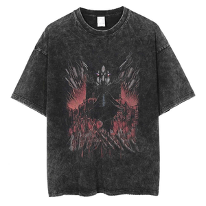 T-shirts vierges lourds 100% coton de haute qualité T-shirts en pierre de lavage à l'acide T-shirts personnalisés Vintage hommes t-shirts - Product Image 6