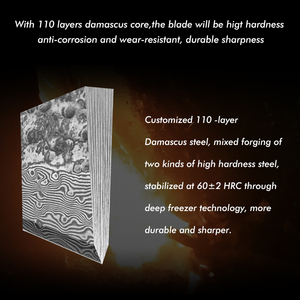 มีดเชฟเหล็กดามัสกัสญี่ปุ่นด้ามไม้แข็งใบมีดสำหรับใช้ในครัว - Product Image 6