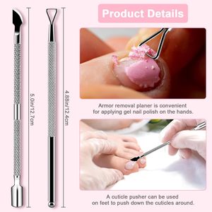 <b>Cuticle</b> <b>Pushers</b> And <b>Nail</b> Polish Remover Stainless Triangle <b>Nail</b> Scraper Professional Durable Tool For Gel Removal Beauty Tools - Product Image 3