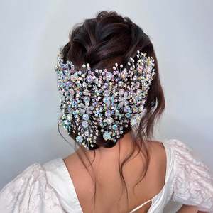 Bridella BHP240-S <b>Silver</b> Rhinestone <b>Headband</b> with Comfortable Fit for Weddings & Formal Events - Product Image 2