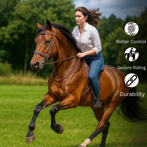 Bridon et licol en cuir avec logo personnalisé |   Équipement d'équitation professionnel de haute qualité, durable et très vendu à bas prix - Product Image 5